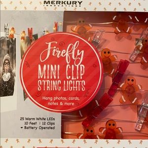 Mercury NWT mini clip string lights gingerbread